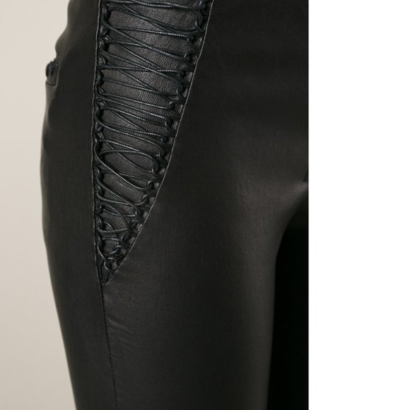 ISABEL MARANT • Cleavon Black Leather Leggings 42 - Picture 10 of 14